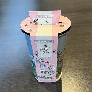 Heathcote & Ivory Busy Bee British Hand Cream Floral Porcelain Tumbler Gift Set